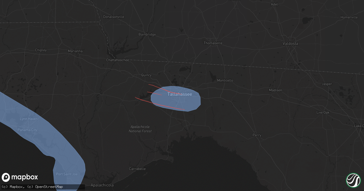 Hail map in Tallahassee, FL on May 9, 2024