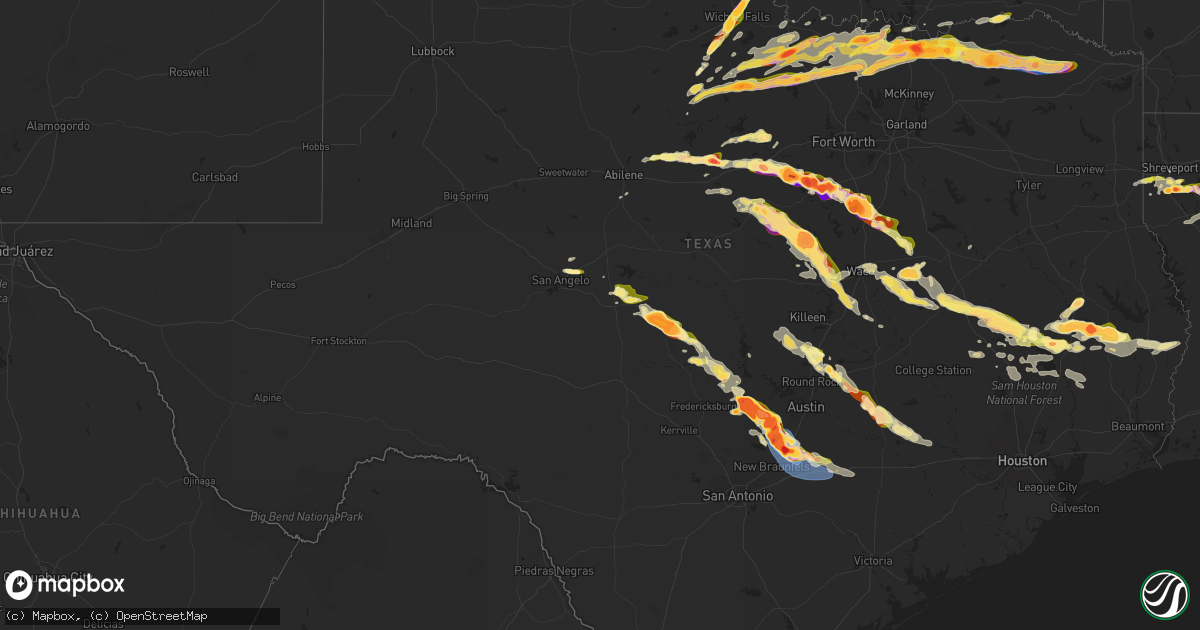 Hail map in Texas on May 9, 2024