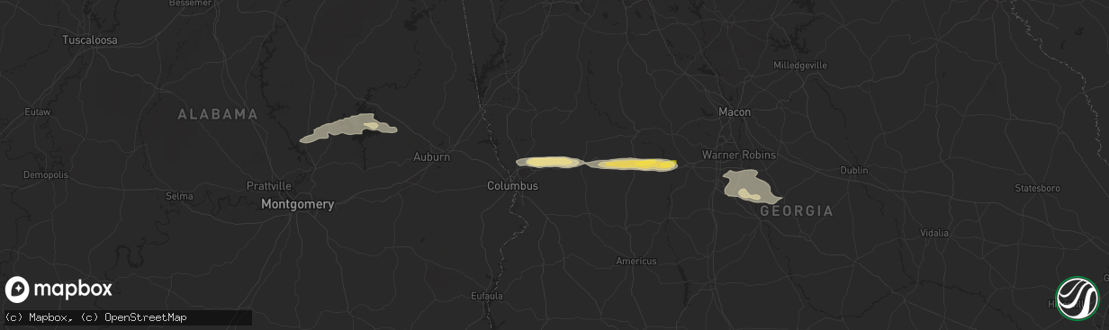 Hail map in Upatoi, GA on May 9, 2024