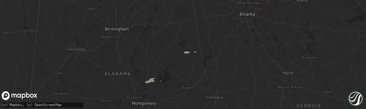Hail map in Wadley, AL on May 9, 2024