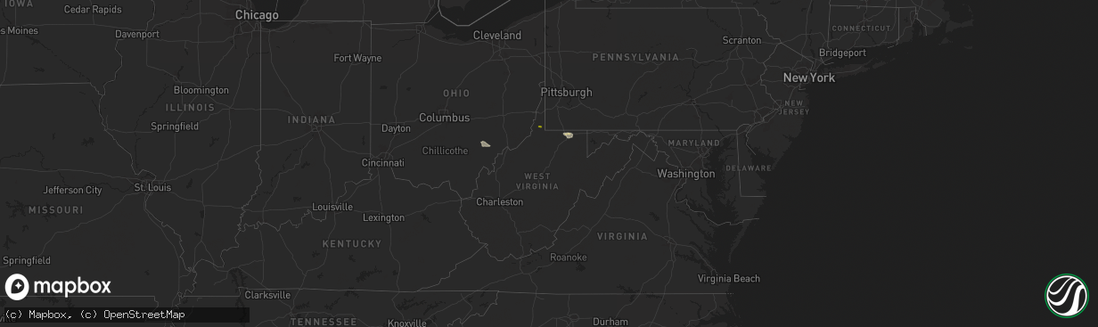 Hail map in West Virginia on May 9, 2024