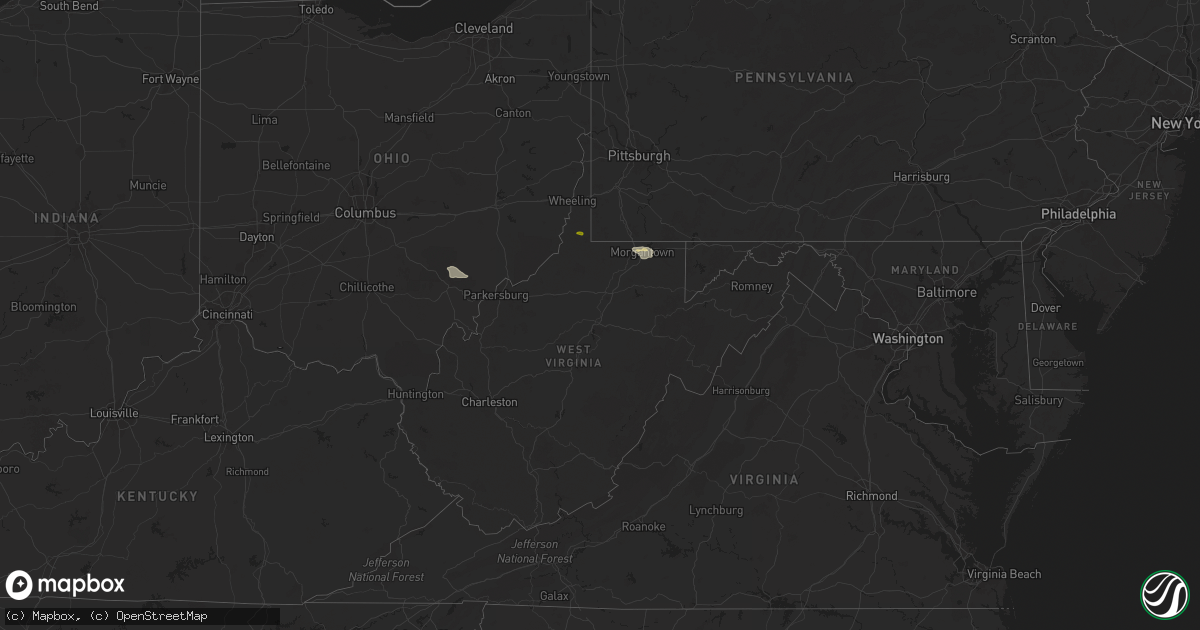 Hail map in West Virginia on May 9, 2024