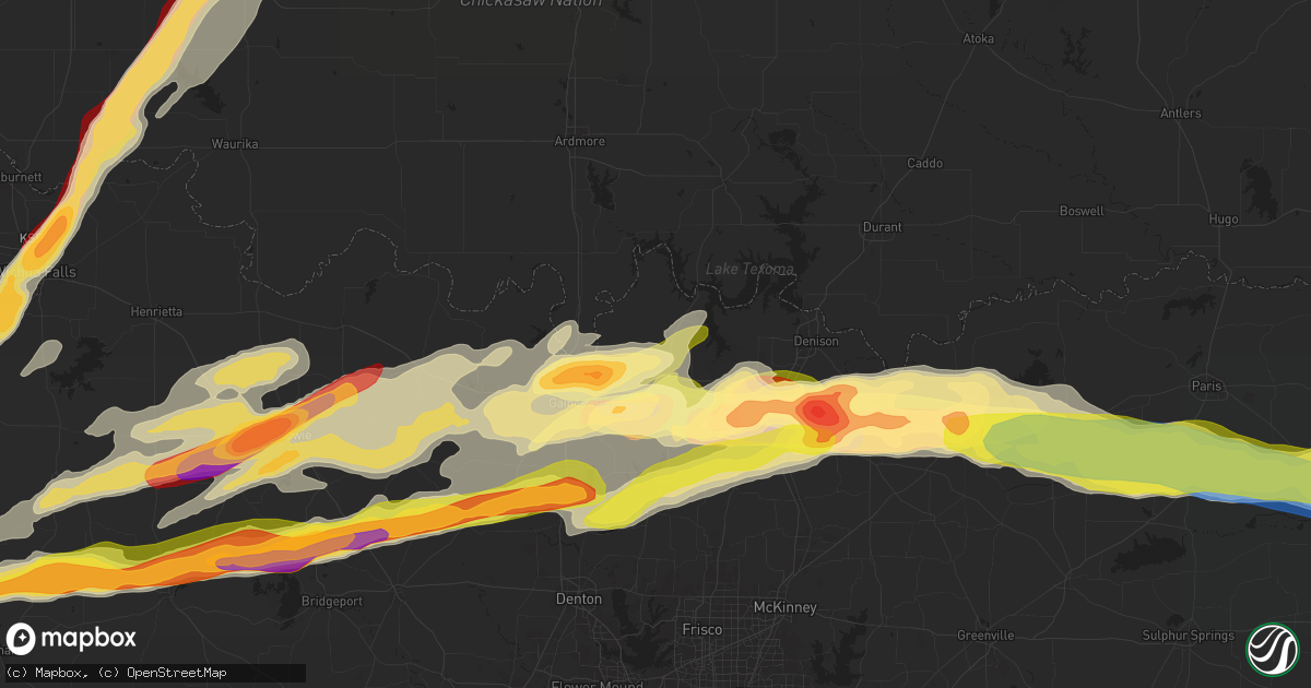 Hail map in Whitesboro, TX on May 9, 2024