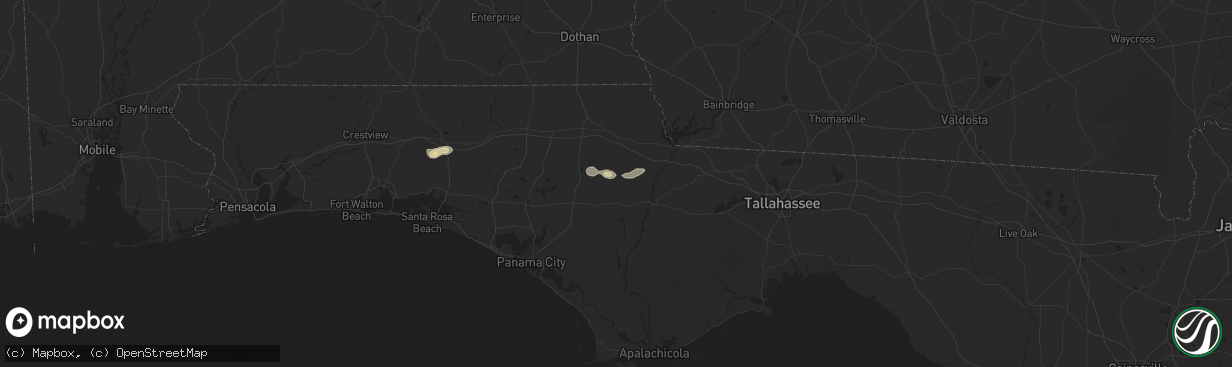 Hail map in Altha, FL on May 9, 2025