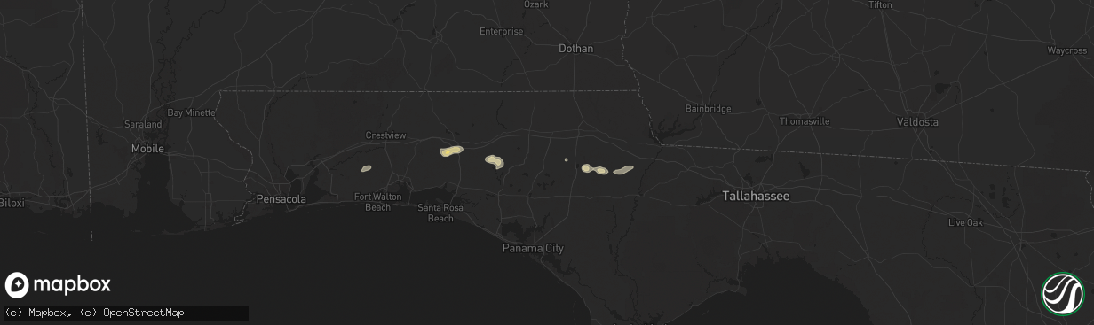 Hail map in Chipley, FL on May 9, 2025