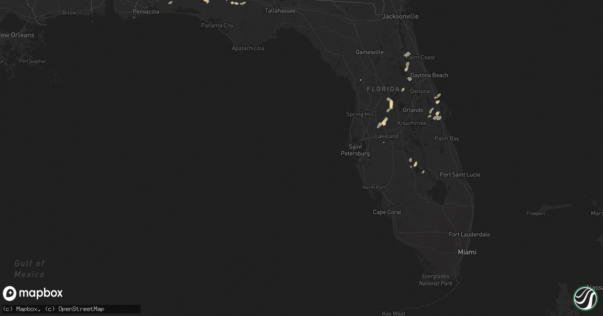 Hail map in Florida on May 9, 2025