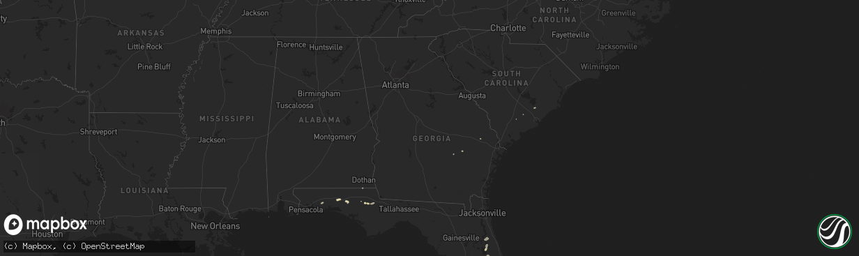 Hail map in Georgia on May 9, 2025