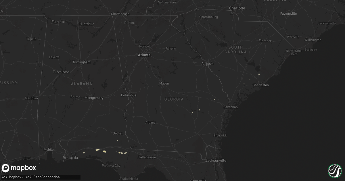 Hail map in Georgia on May 9, 2025