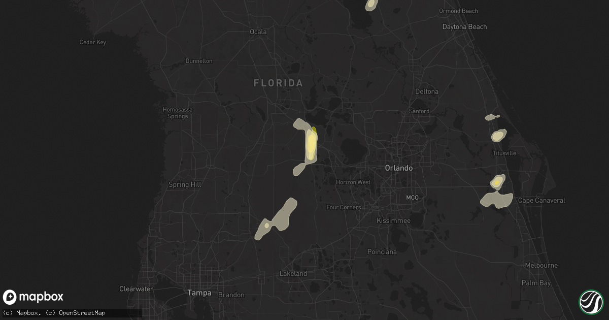 Hail map in Groveland, FL on May 9, 2025