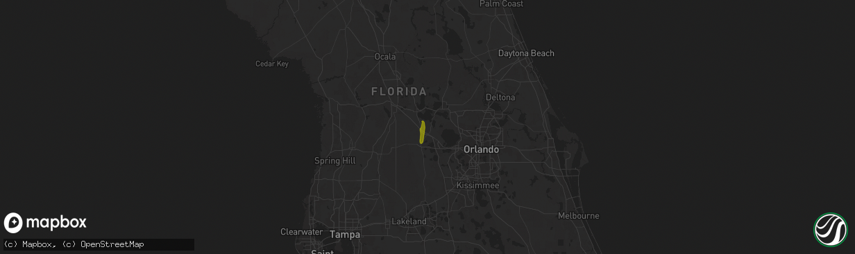 Hail map in Howey In The Hills, FL on May 9, 2025