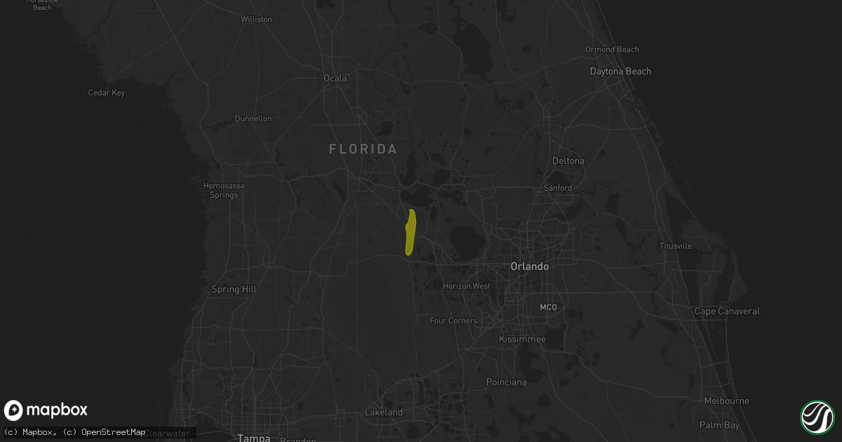 Hail map in Howey In The Hills, FL on May 9, 2025