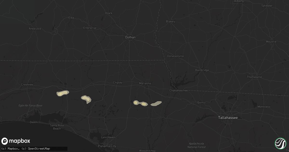 Hail map in Marianna, FL on May 9, 2025