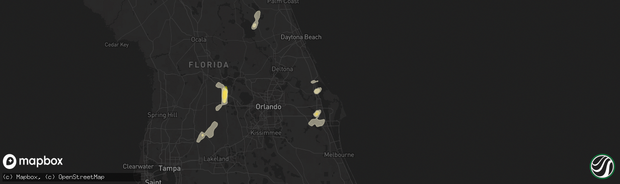 Hail map in Mims, FL on May 9, 2025