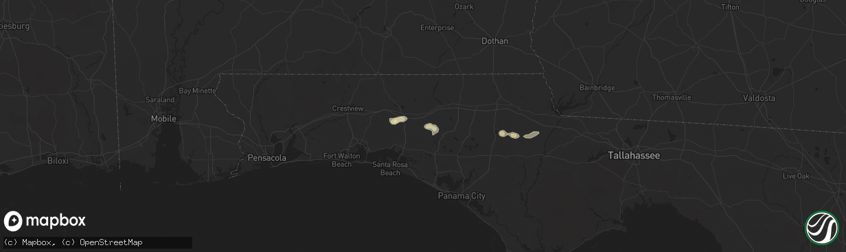Hail map in Ponce De Leon, FL on May 9, 2025