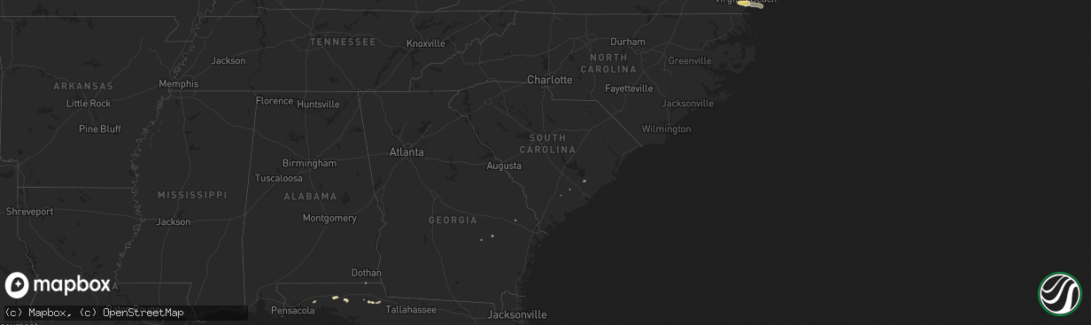 Hail map in South Carolina on May 9, 2025