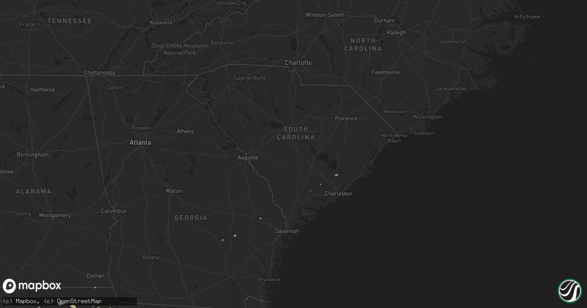Hail map in South Carolina on May 9, 2025