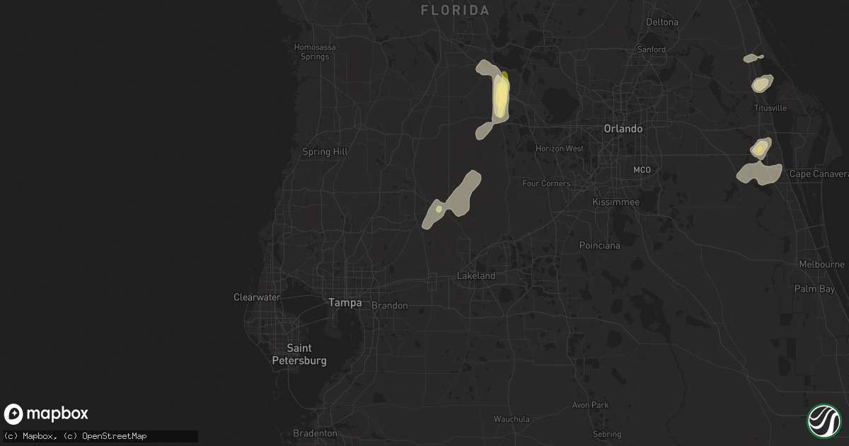 Hail map in Zephyrhills, FL on May 9, 2025