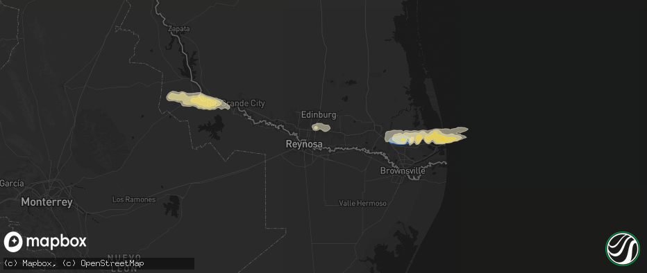 Hail map in Alamo, TX on May 9, 2026