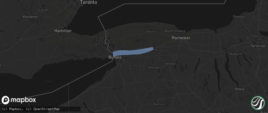 Hail map in Alden, NY on May 9, 2026