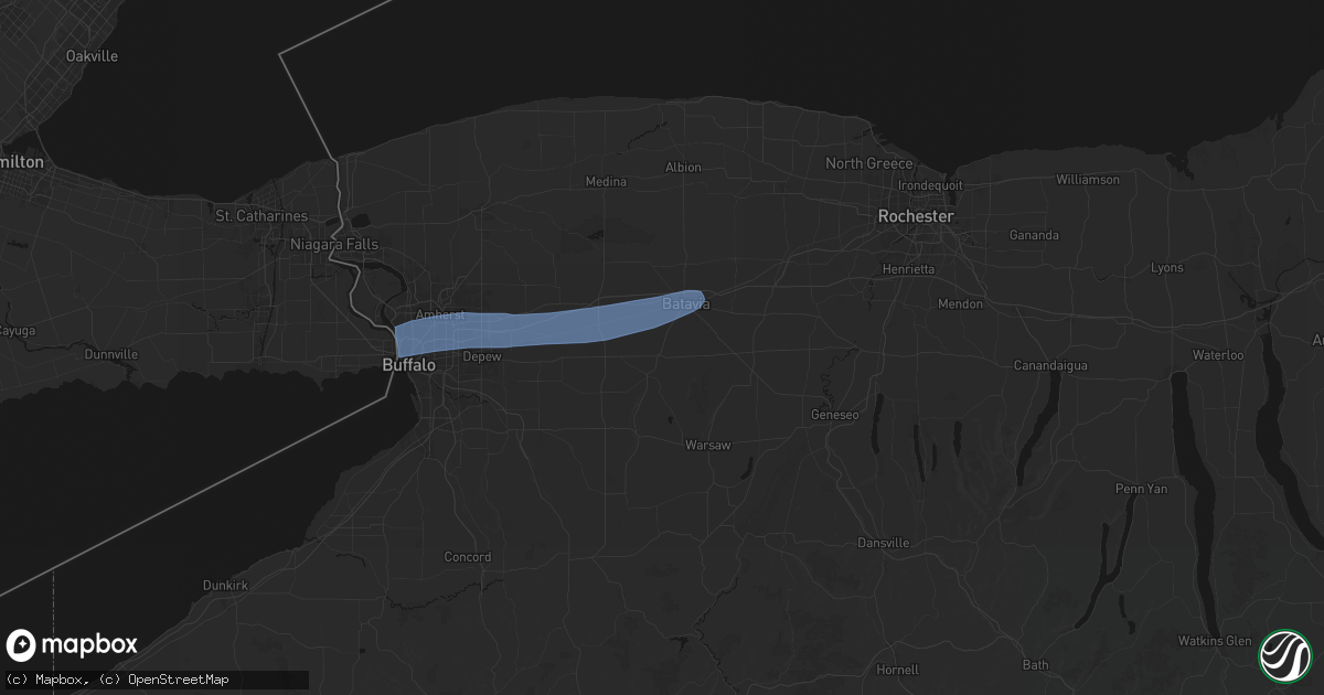 Hail map in Alexander, NY on May 9, 2026
