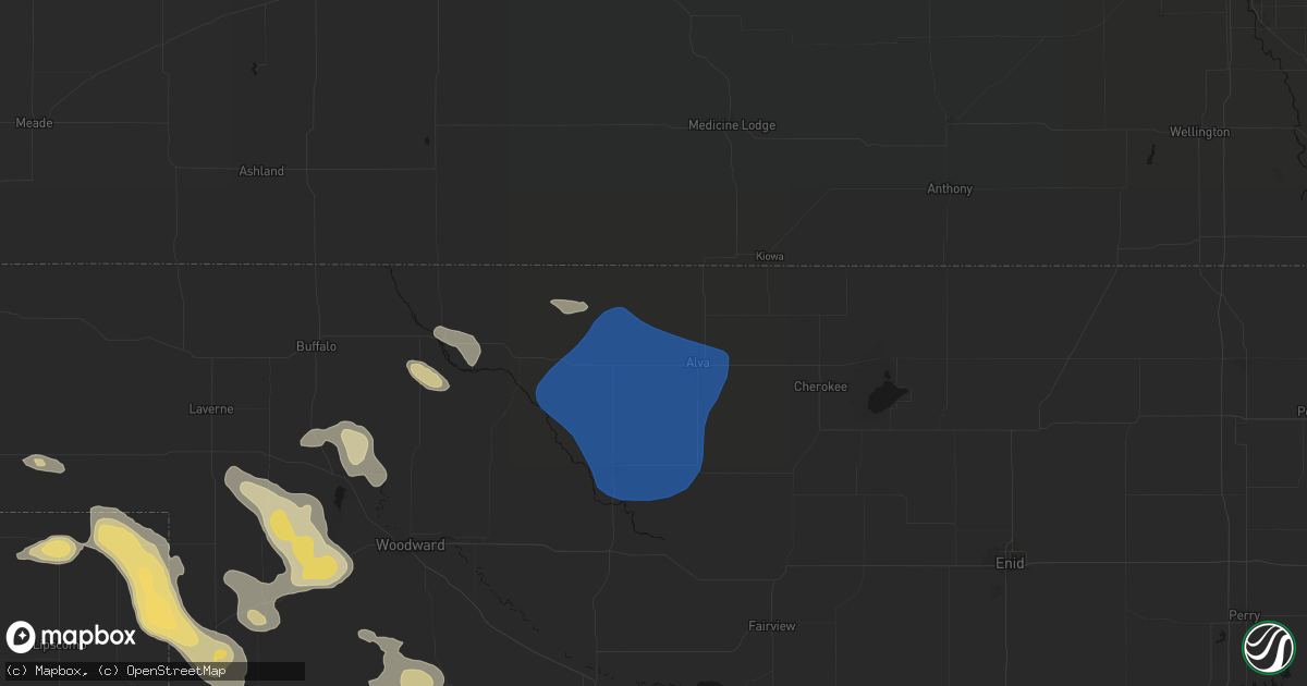 Hail map in Alva, OK on May 9, 2026
