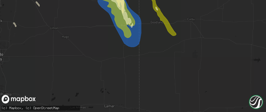 Hail map in Arapahoe, CO on May 9, 2026