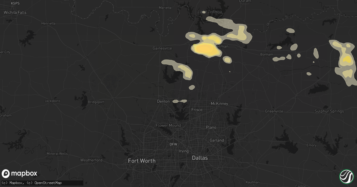 Hail map in Aubrey, TX on May 9, 2026