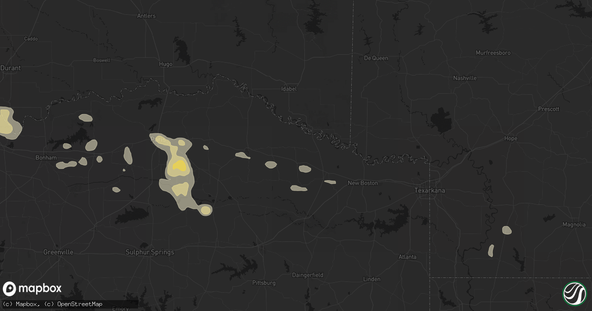 Hail map in Avery, TX on May 9, 2026