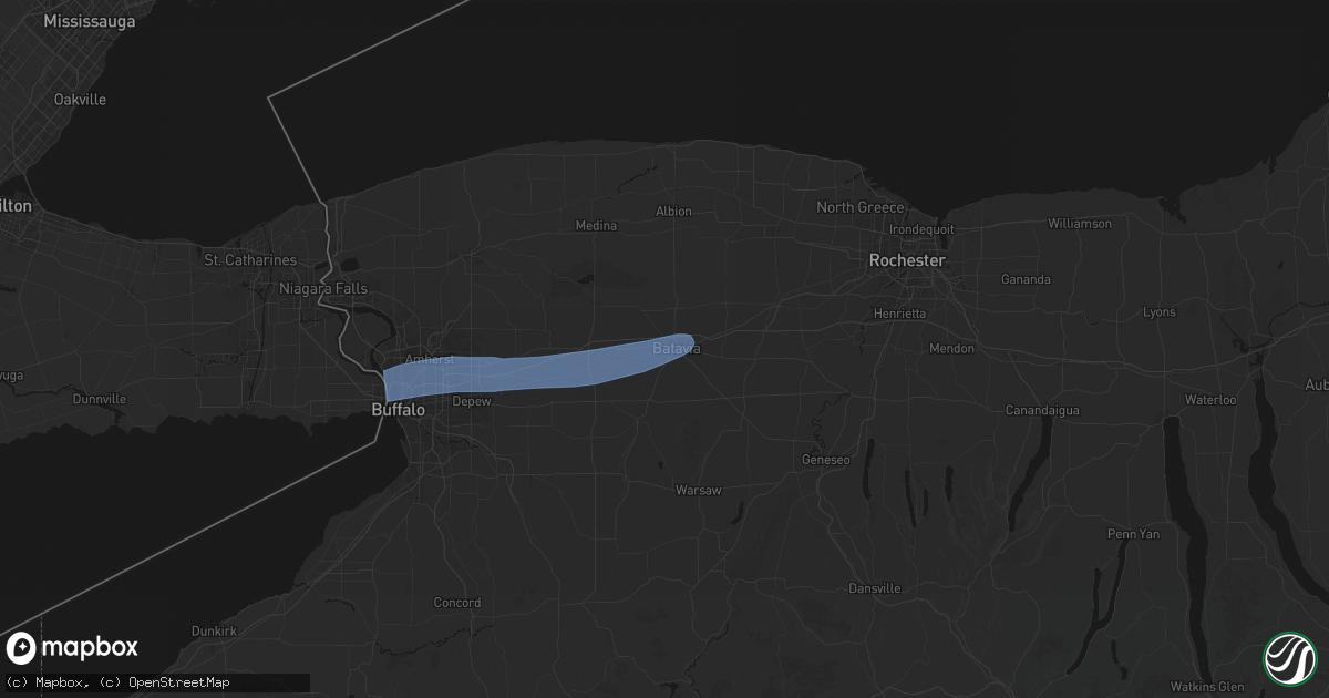 Hail map in Batavia, NY on May 9, 2026
