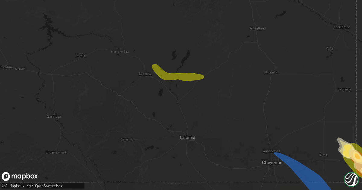 Hail map in Bosler, WY on May 9, 2026