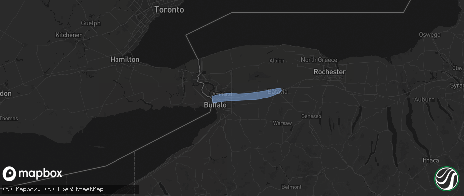 Hail map in Bowmansville, NY on May 9, 2026