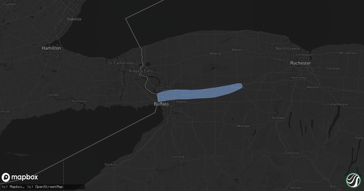 Hail map in Bowmansville, NY on May 9, 2026