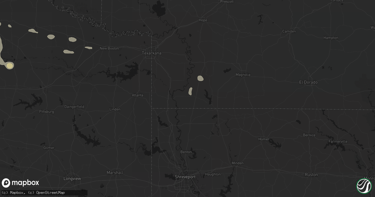 Hail map in Bradley, AR on May 9, 2026