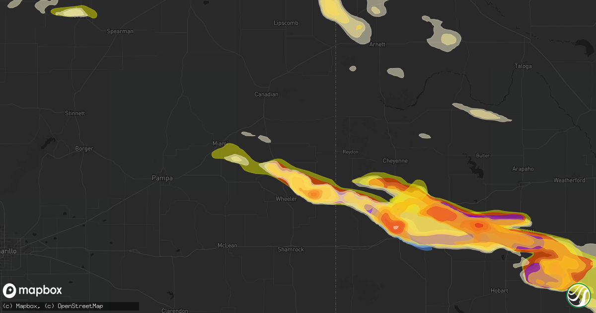 Hail map in Briscoe, TX on May 9, 2026