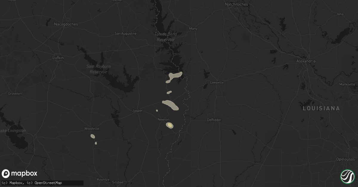 Hail map in Burkeville, TX on May 9, 2026