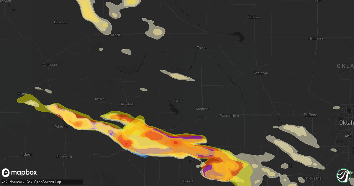 Hail map in Butler, OK on May 9, 2026