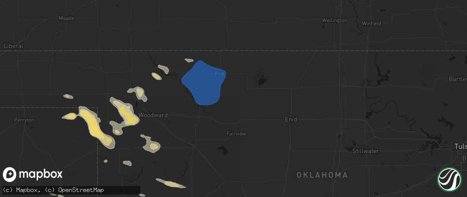 Hail map in Carmen, OK on May 9, 2026