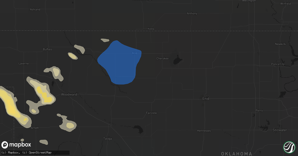 Hail map in Carmen, OK on May 9, 2026