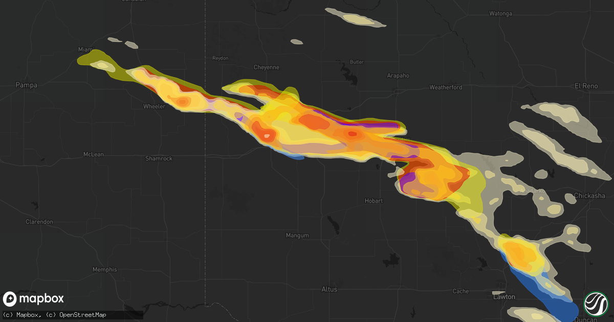 Hail map in Carter, OK on May 9, 2026