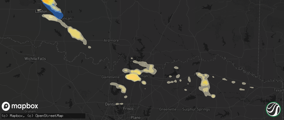 Hail map in Cartwright, OK on May 9, 2026