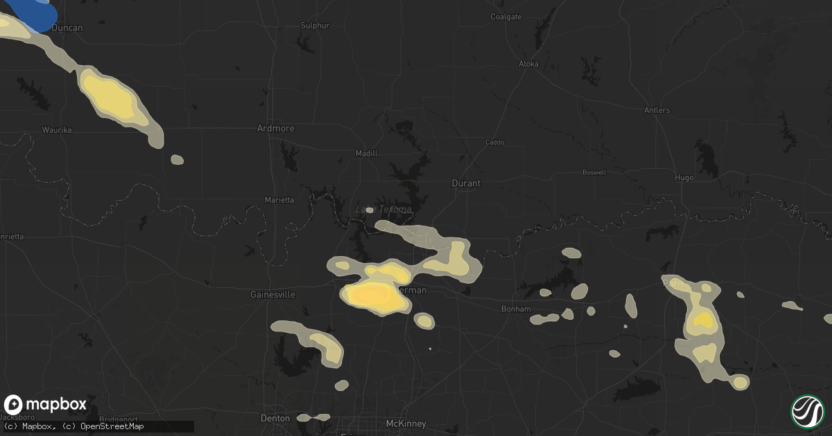 Hail map in Cartwright, OK on May 9, 2026
