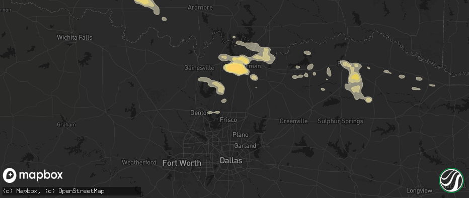 Hail map in Celina, TX on May 9, 2026