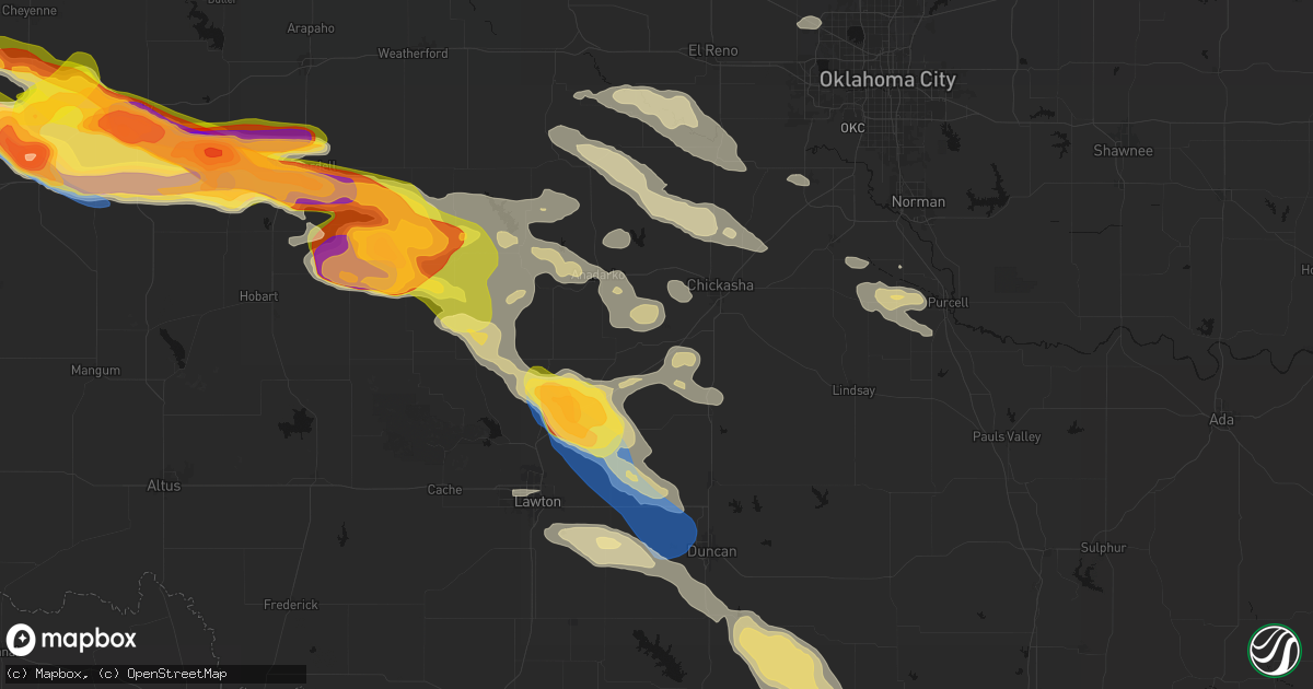 Hail map in Cement, OK on May 9, 2026