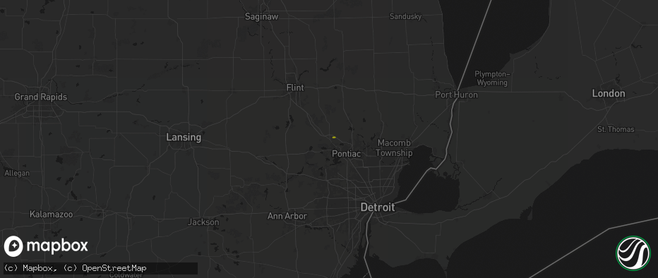 Hail map in Clarkston, MI on May 9, 2026
