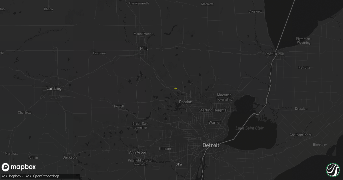 Hail map in Clarkston, MI on May 9, 2026
