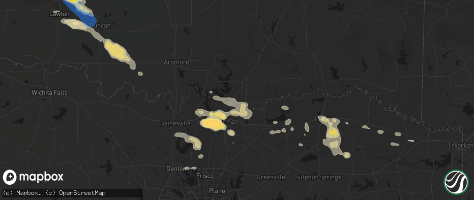Hail map in Colbert, OK on May 9, 2026