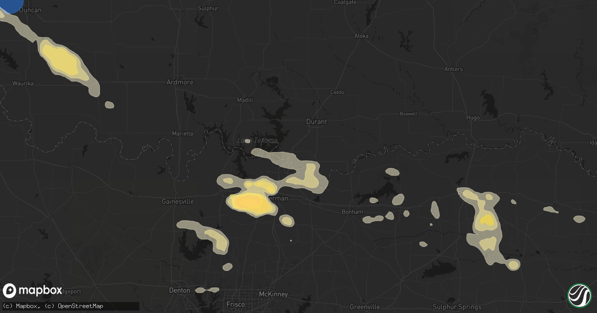 Hail map in Colbert, OK on May 9, 2026