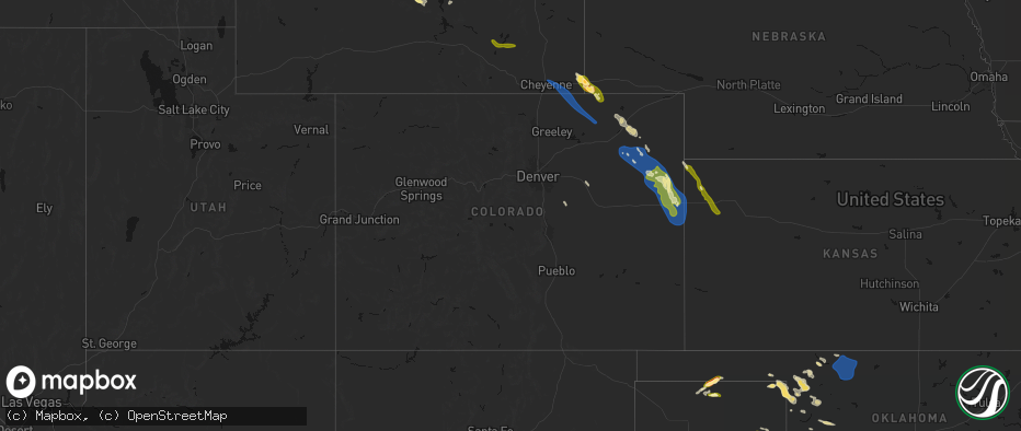 Hail map in Colorado on May 9, 2026