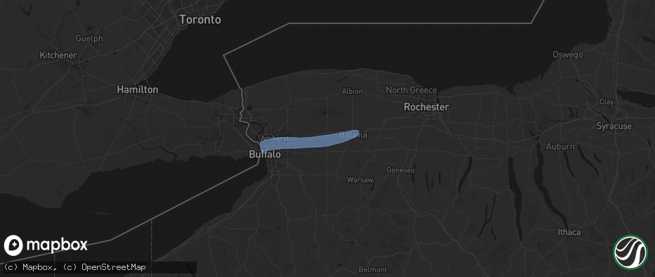 Hail map in Corfu, NY on May 9, 2026