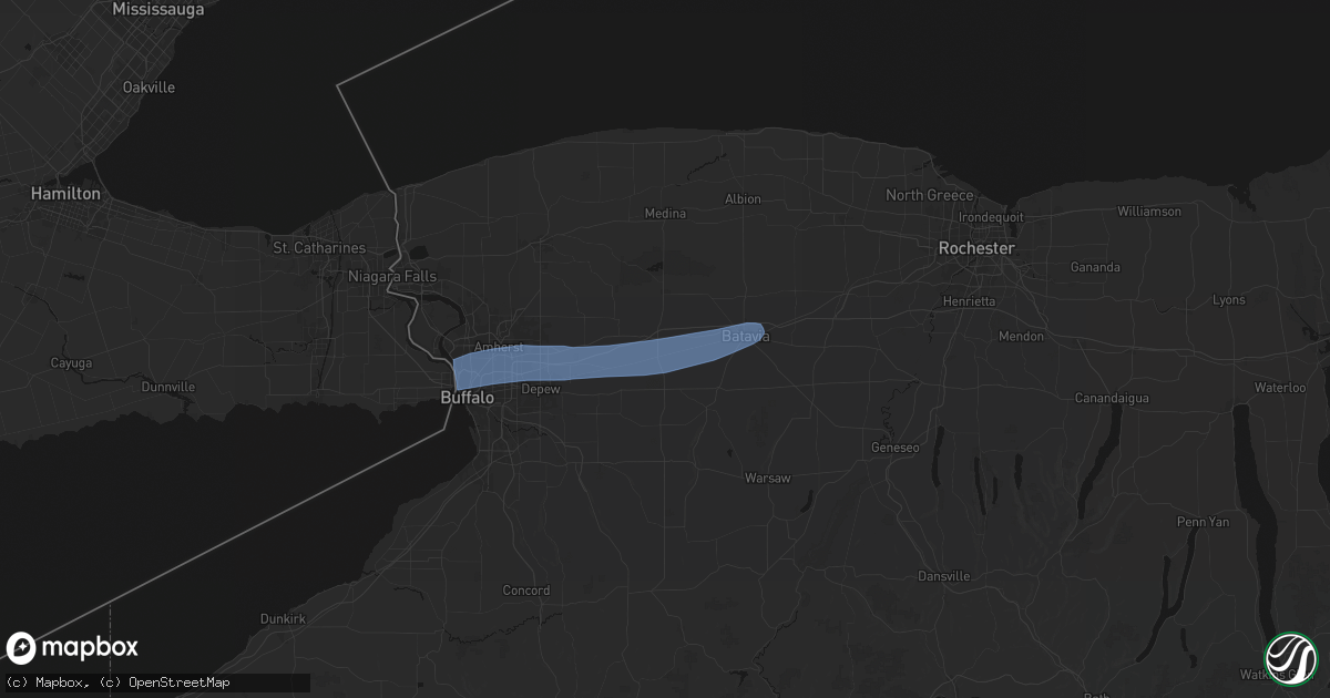 Hail map in Corfu, NY on May 9, 2026